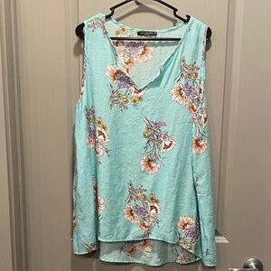 Plus Size Floral Sleeveless Top 2X Summer Tank